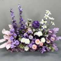 Composition florale en gros, rangée de fleurs violettes et roses pour centre de table de mariage, décoration d'événements et de fêtes, Saint-Valentin