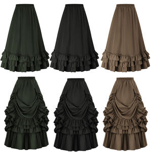 Scarlet Darkness Mujer Gothic Steampunk High-Low Bustle Falda Victorian Renaissance Disfraz para adultos - Product Image 1