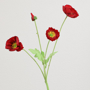Elegantes Flores Artificiales de Amapola, Ramo de Seda <span class=keywords><strong>Verde</strong></span>, Decoración para el Hogar, Plantas Artificiales, Arreglo para Sala de Estar, Boda o Eventos - Product Image 5