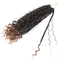 Déesse locs désordonné boîte tresses crochet bohème cheveux avec frisé ombre bourgogne pré-bouclé boho rivière boîte tressée