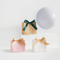 Pochettes cadeaux en papier recyclé avec ruban, gaufrage et doublure en éponge pour emballage de bonbons de mariage, d'anniversaire ou de fête