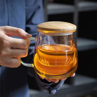 Tasses à thé en verre avec passoire et couvercle tasses à thé en verre borosilicate résistant à la chaleur pour le thé en fleurs et le thé en vrac