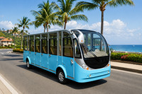 Bus électrique de tourisme entièrement fermé avec climatisation, véhicule navette touristique de type fermé pour parcs et campus, 11 places
