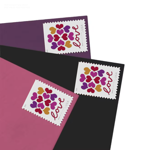 Etiquetas de Correo Personalizadas al por Mayor, Colección 2019, <span class=keywords><strong>Sellos</strong></span> de Papel con Diseño de Corazones y Flores, Etiquetas <span class=keywords><strong>Postales</strong></span> Permanentes de EE. UU. - Product Image 1
