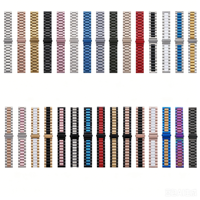 Bracelet de montre Boorui en acier inoxydable à triple maillon 18mm/20mm/22mm avec fermoir pliant en métal pour // Watch Series