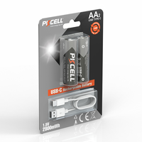 Batterie rechargeable USB-C au lithium AA 2800 mAh 1,5 V, grande capacité (1200 cycles) pour jouets, télécommandes et banques d'alimentation