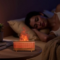 Diffuseur d'arômes Mini Cheminée 120ML, Humidificateur Ultrasonique avec Effet de Flamme Réaliste et Lumière Ambiante 7 Couleurs pour la Décoration Intérieure