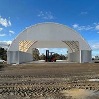 Dôme industriel à double structure en PVC de 60x40 pieds (18x12m) avec 1/2 paroi avant et arrière
