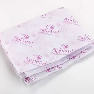 Kertas tisu pembungkus merah muda Logo kustom untuk kotak pakaian sepatu kertas fotokopi