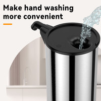 Dispensador de Jabón Líquido Automático Sin Contacto de Acero Inoxidable de 350 ml con Certificación CE FCC, Sensor Infrarrojo, 4 Niveles Ajustables, Venta al Por Mayor