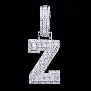 Colgante de Plata 925 Chapado en Oro con Letra Z, con Moissanita Incrustada, Estilo Hiphop, para Hombre, con Certificado GRA - Product Image 1