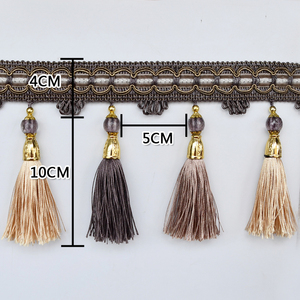 Bán ngọc trai vàng tua vành đai Thảm thắt nút tua rìa cho trang phục Saree Rèm trang trí - Product Image 4