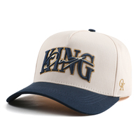 Gorra de Béisbol de 5 Paneles al por Mayor, Gorras con Letras Personalizadas, Logotipo Bordado en 3D, Gorra de Béisbol de Dos Tonos con Cierre a Presión para Hombre