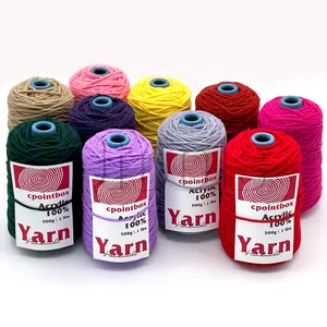 In Stock 200g 8 ply 90 Color 8ply Bulk Hand Knitting Long Staple Tufting Combed Milk Cotton Acrylic Yarn For Tufting