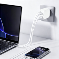 Chargeur USB-C PD 3.0 GaN 65W ignifuge rétractable avec câble Type-C intégré pour téléphone portable et ordinateur portable – Vente Flash