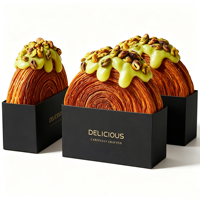 Boîte à croissants en carton blanc de qualité supérieure, imperméable, de qualité alimentaire, avec impression de logo personnalisée, matériau recyclable pour boulangerie