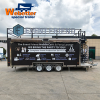 Webetter Carritos Foodtruck, camion de café et de pizza à double étage, restaurant mobile portable, remorque alimentaire BBQ, cuisine entièrement équipée
