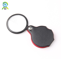 Loupe de poche portable mini 50 mm noire 5x pliable pour bijoux, verre de lecture à main, lentilles grossissantes