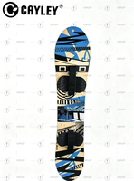 Planche à neige en bois imprimée graffiti avec sangles de fixation, pour le ski freestyle en descente et les loisirs hivernaux en montagne