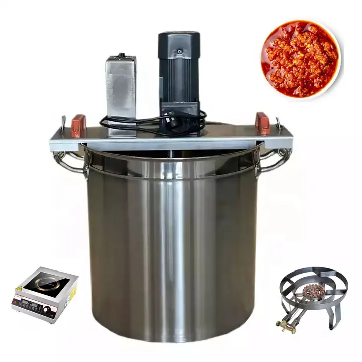 Industrial Gas Heating Tilting Cooker Paste Mixing Jam Ketchup Sauce Soup Boiling Pot Machine
