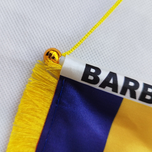 Mini fanion en satin 4 ''x 6'' des deux côtés imprimé drapeau de <span class=keywords><strong>voiture</strong></span> de la Barbade - Product Image 3