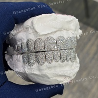 Grillz en argent sterling 925, serti de pierres rondes taille brillant, motif étoile galaxie, sur mesure pour les dents, 4/6/8/10/12, pour hommes, style Hip Hop