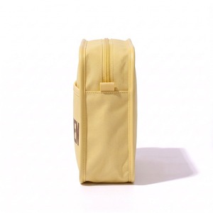 Mini Bolsa de Maquillaje Amarillo Mantequilla, Lona Recubierta, 18cm, Bolsa Cosmética Pequeña, con Bolsillo Frontal y Letras Impresas, Logotipo Personalizado OEM - Product Image 6