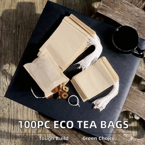 100pcs Biodegradable Mini Tea Infuser Pouches Drawstring <b>Filter</b> <b>Paper</b> Empty Pots for Loose Leaf Tea Powder - Product Image 2