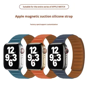 สายนาฬิกาซิลิโคนรุ่นใหม่สำหรับ Apple Watch S10 11 46 มม. Ultra 49 มม. SE 44 มม. 42 มม. 38 มม. สายนาฬิกาอัจฉริยะแบบแม่เหล็ก - Product Image 3