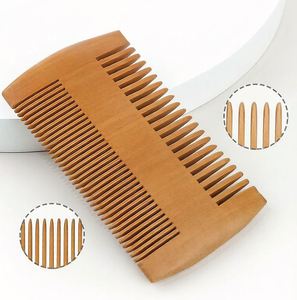 Peine de madera antiestático de doble cara con grabado láser para desenredar el cabello fino y la barba, para hombres y mujeres, uso diario - Product Image 1
