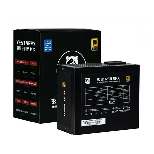 ATX/SFX Fully Modular 650W Gold 80 Plus Power Supply 24 Pin 8CM Fan for 12V CPU Micro PC Mini PCs 110V Computer Desktop