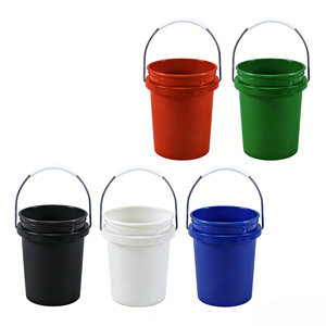 Toptan 0.5L 500ml 0.5 Quart Beyaz Mavi Plastik <span class=keywords><strong>Mini</strong></span> Kova Kapaklı ve Metal Saplı - Product Image 1