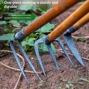 Outils de jardinage en acier au carbone forgé avec <span class=keywords><strong>manche</strong></span> en bois : Hachette, Râteau à clous, <span class=keywords><strong>Pioche</strong></span> pointue pour la plantation agricole et le désherbage des légumes - Product Image 5