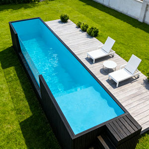 Piscina Infantil Elevada de Fibra de Vidrio, Redonda de 15 pies, Resistente a los Rayos UV, con Bomba de Filtro y Escalera, Garantía de 30 Años para Jardín Familiar - Product Image 1