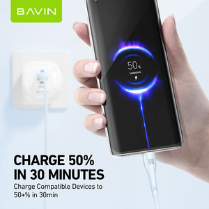 Bavin cb284 18 Wát chất lượng giá thấp giá bán buôn nhanh chóng sạ<span class=keywords><strong>c</strong></span> điện thoại di động <span class=keywords><strong>USB</strong></span> <span class=keywords><strong>Micro</strong></span> Type-<span class=keywords><strong>C</strong></span> <span class=keywords><strong>C</strong></span>áp dữ liệu cho Iphone - Product Image 2