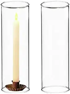 Diámetro de 70mm, cilindro de vidrio sin Base, vela de llama abierta, cubierta de tubo de chimenea para decoración de fiesta de boda