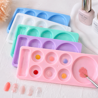 Palette de mélange multi-compartiments en plastique pour nail art, pour vernis gel, peinture acrylique, pigments, outil de manucure pour salon de beauté, fournitures de beauté
