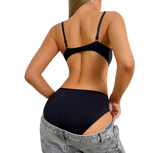 Costume intero Sexy con Logo personalizzato da donna ritagliato in vita lavorato a maglia modellante per il controllo della pancia che scolpisce il <span class=keywords><strong>body</strong></span> senza schienale - Product Image 5