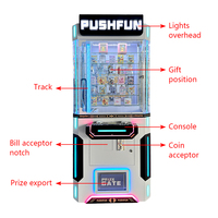 Коммерческий торговый автомат Maker с приемом монет и карт для призовых игр PUSH FUN Lucky Pusher, аркадный автомат с игрушками-сюрпризами и куклами