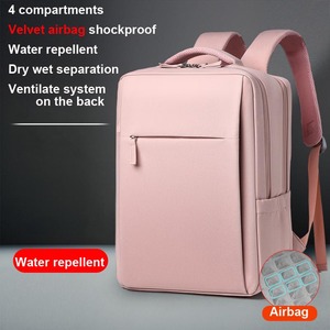 15.6" Unisex Business Travel <b>Laptop</b> <b>Backpack</b> Large Capacity Waterproof Zipper Closure Shockproof Design Arcuate Shoulder Strap - Product Image 2