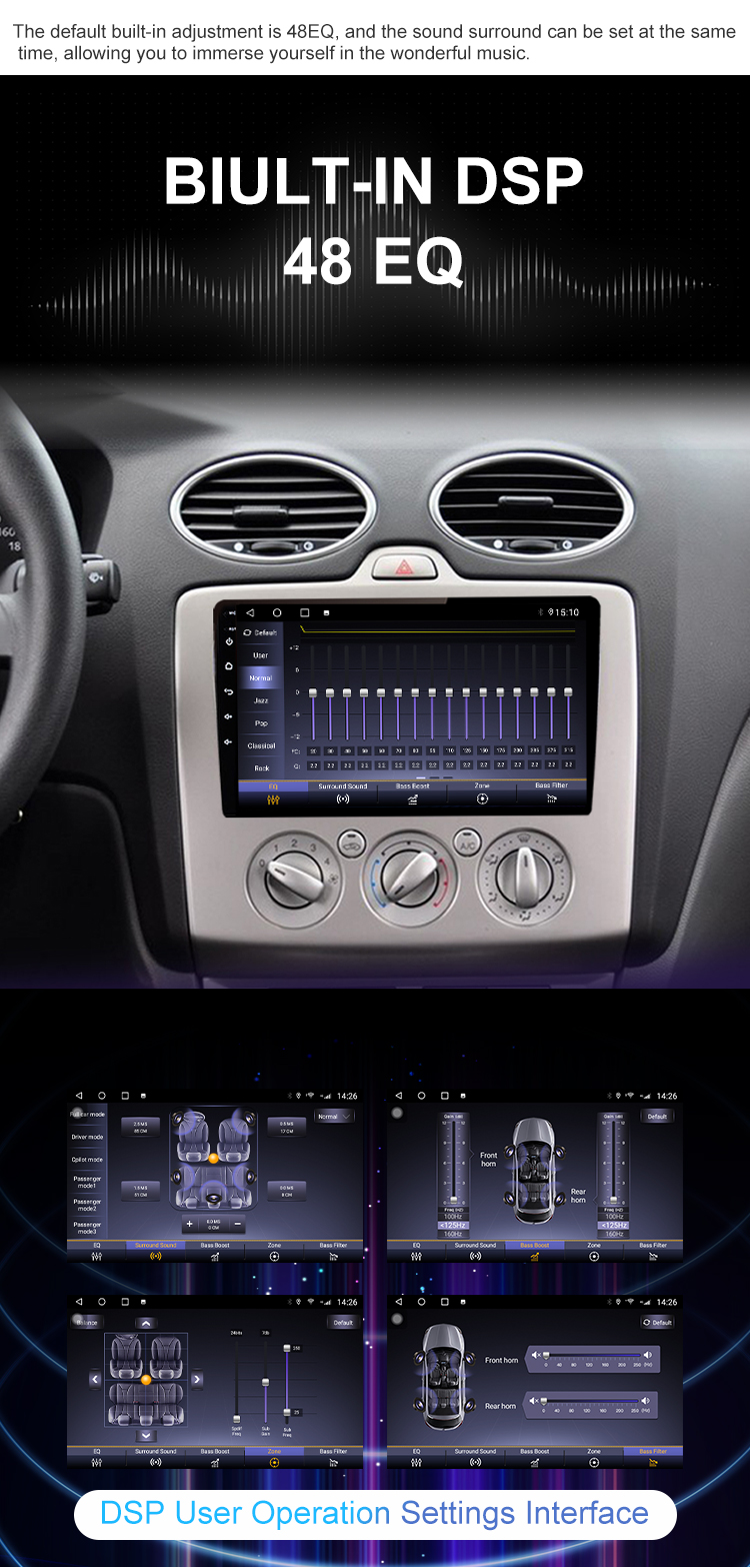 9 Inch Android Car Player For Ford Focus Exi AT 2004 2005 2006 2007 2008 2009 2010 2011 GPS Navigation Radio multimedia