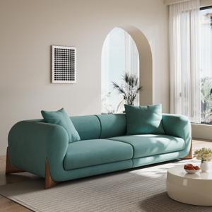 Bộ ghế sofa cao cấp, ghế sofa sang trọng, sofa vải hiện đại màu trắng với chân gỗ chắc chắn dành cho nội thất phòng khách gia đình - Product Image 6