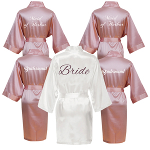 Robe de mariée en satin de soie unie, douce et respirante, avec logo imprimé OEM, pour femme, idéale pour l'<span class=keywords><strong>hiver</strong></span> et l'été, cadeau pour mariée, demoiselles <span class=keywords><strong>d</strong></span>'honneur et fête nuptiale - Product Image 4