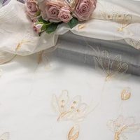 Tissu en dentelle tricotée en maille, brodé de fleurs et de sequins, en mousseline de soie fluide, directement de l'usine, pour vêtements abaya de luxe