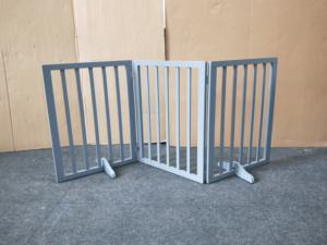 Barrière <span class=keywords><strong>de</strong></span> sécurité pour animaux <span class=keywords><strong>de</strong></span> compagnie rétractable moderne, design personnalisé, blanc/gris, 3 panneaux, autonome et pliable, pour chambre à coucher, école, parc - Product Image 4