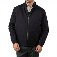 Blouson Bomber Homme Col Montant Zippé Couleur Unie Coupe-Vent Léger Tissé Fin Vêtement d'Extérieur Automne Style Smart Casual