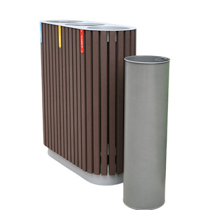 Outdoor Giant Heavy Duty Wooden Classified Garbage Receptacle <strong>Trash</strong> <strong>Can</strong> Airport <strong>Segregate</strong> Recycle Waste Bin Public Dustbin - Product Image 3