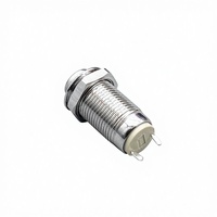 Interrupteur à bouton-poussoir momentané auto-réinitialisable en laiton nickelé, étanche, avec anneau lumineux LED haute luminosité de 10 mm