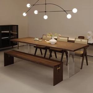 <span class=keywords><strong>Tavolo</strong></span> da Pranzo Moderno in <span class=keywords><strong>Legno</strong></span> Massello di <span class=keywords><strong>Noce</strong></span> con Piano Naturale, Prezzo di Fabbrica, per Ristoranti - Product Image 1