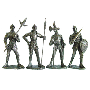 Ensemble <span class=keywords><strong>de</strong></span> Chevaliers Vintage en Étain Moulé sous Pression, Alliage <span class=keywords><strong>Plomb</strong></span>-Etain, Pièces <span class=keywords><strong>de</strong></span> Jeu Miniatures <span class=keywords><strong>de</strong></span> 8 cm, Figurines <span class=keywords><strong>de</strong></span> <span class=keywords><strong>Soldats</strong></span> Électroplaquées, Thème TV et Cinéma - Product Image 3